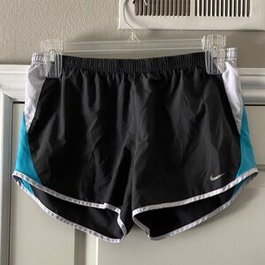 Nike Women's Black and Teal Athletic Shorts